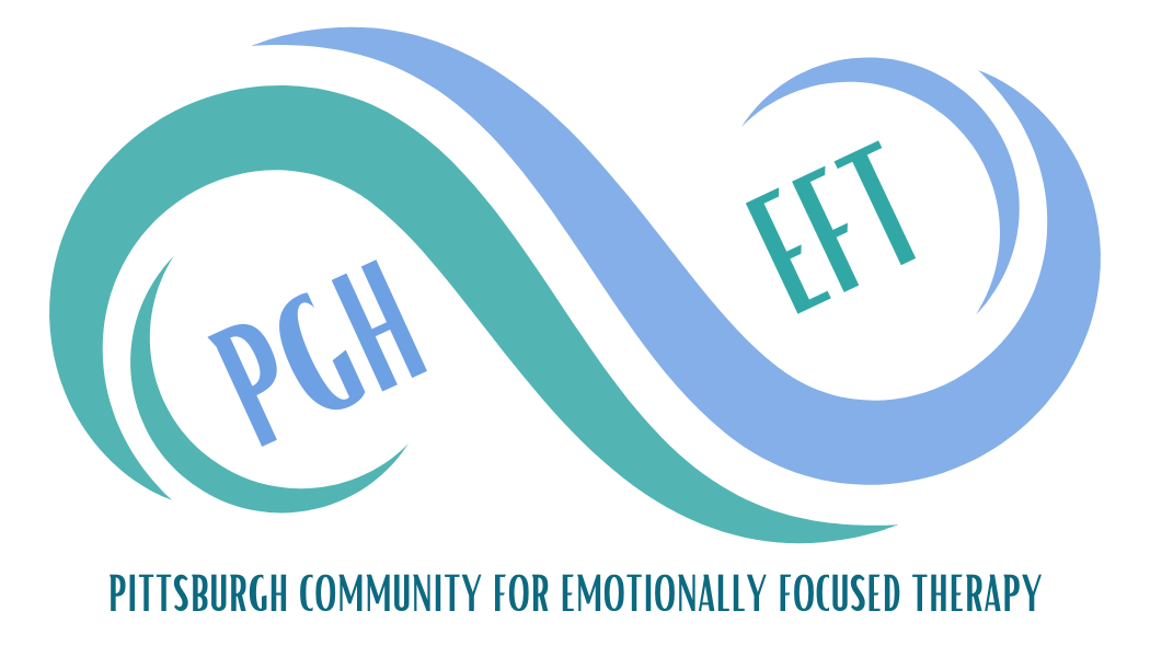Logo for Pittsburgh Community for Emotionally Focused Therapy featuring stylized intertwined lines in an infinity sign with the initials PCH and EFT and the full name at the bottom.