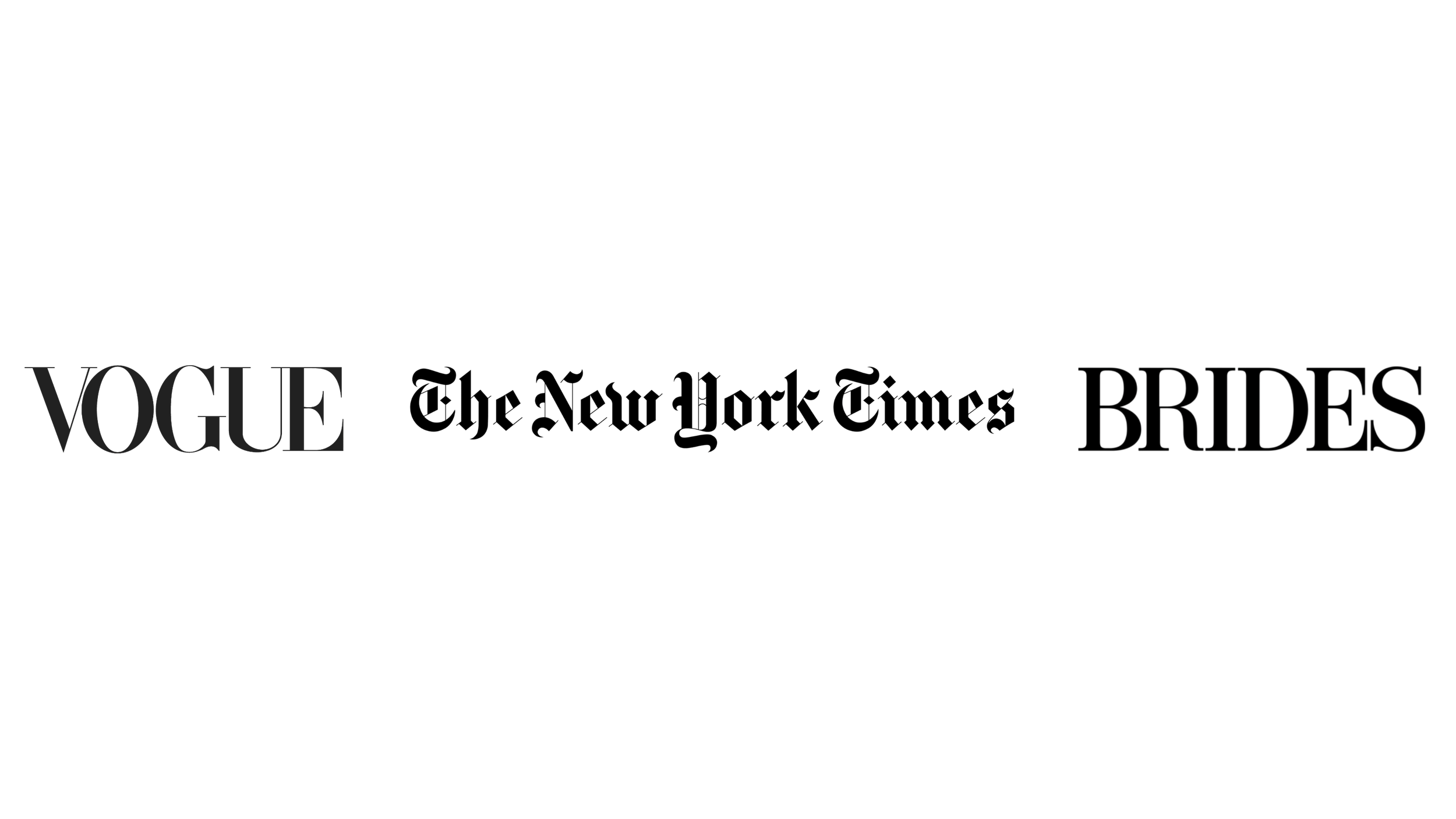 Logos of Vogue, The New York Times, and Elle.