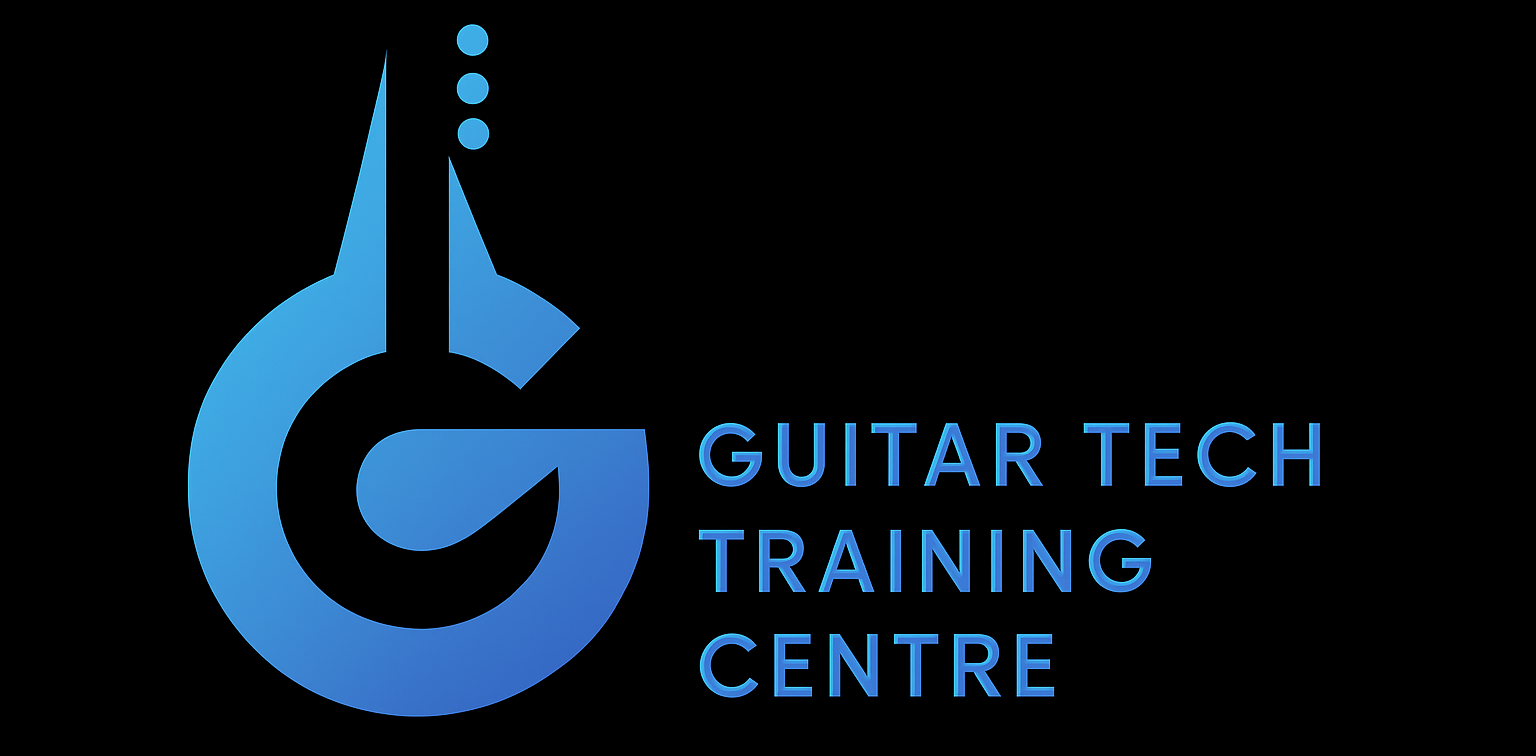 Blue G logo and the text 'Guitar Tech Training Centre'