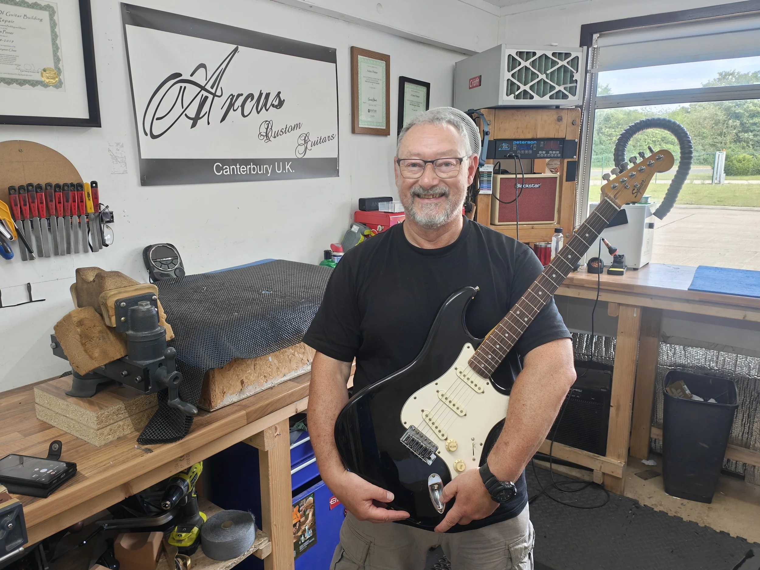 Ian, the first student to pass our Intensive Guitar Tech Course