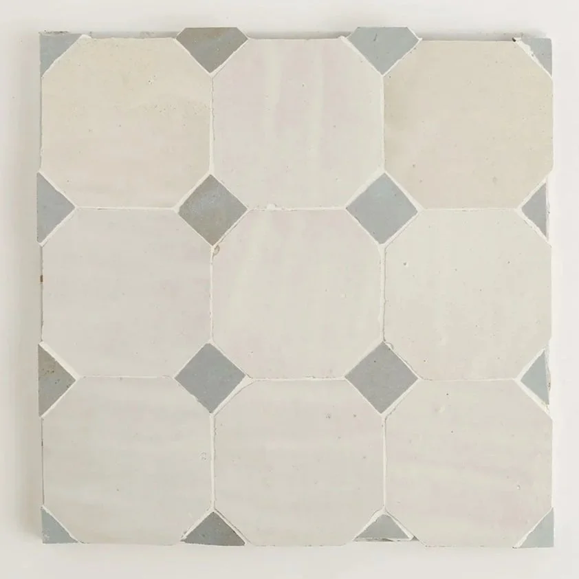Octagon and Dot in Silk and Mist