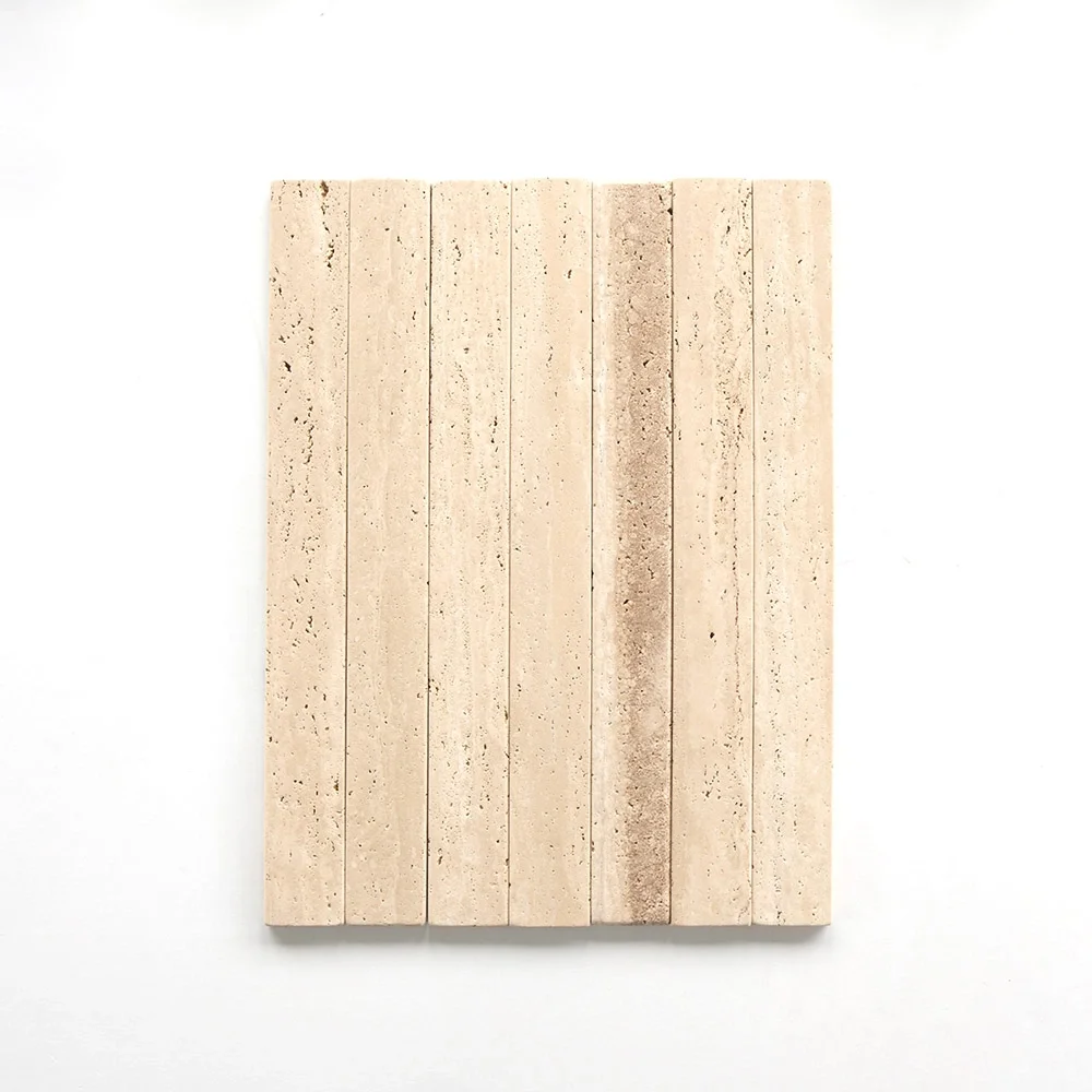 Light Travertine Tumbled & Leathered 2"x18"