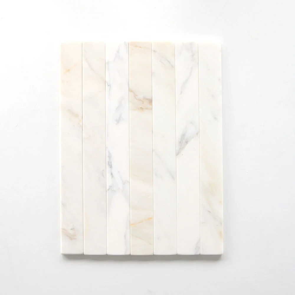 Calacatta Gold Tumbled & Leathered 2"x18"