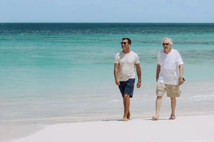 Shamoon and De Niro on Princess Diana Beach, Barbuda