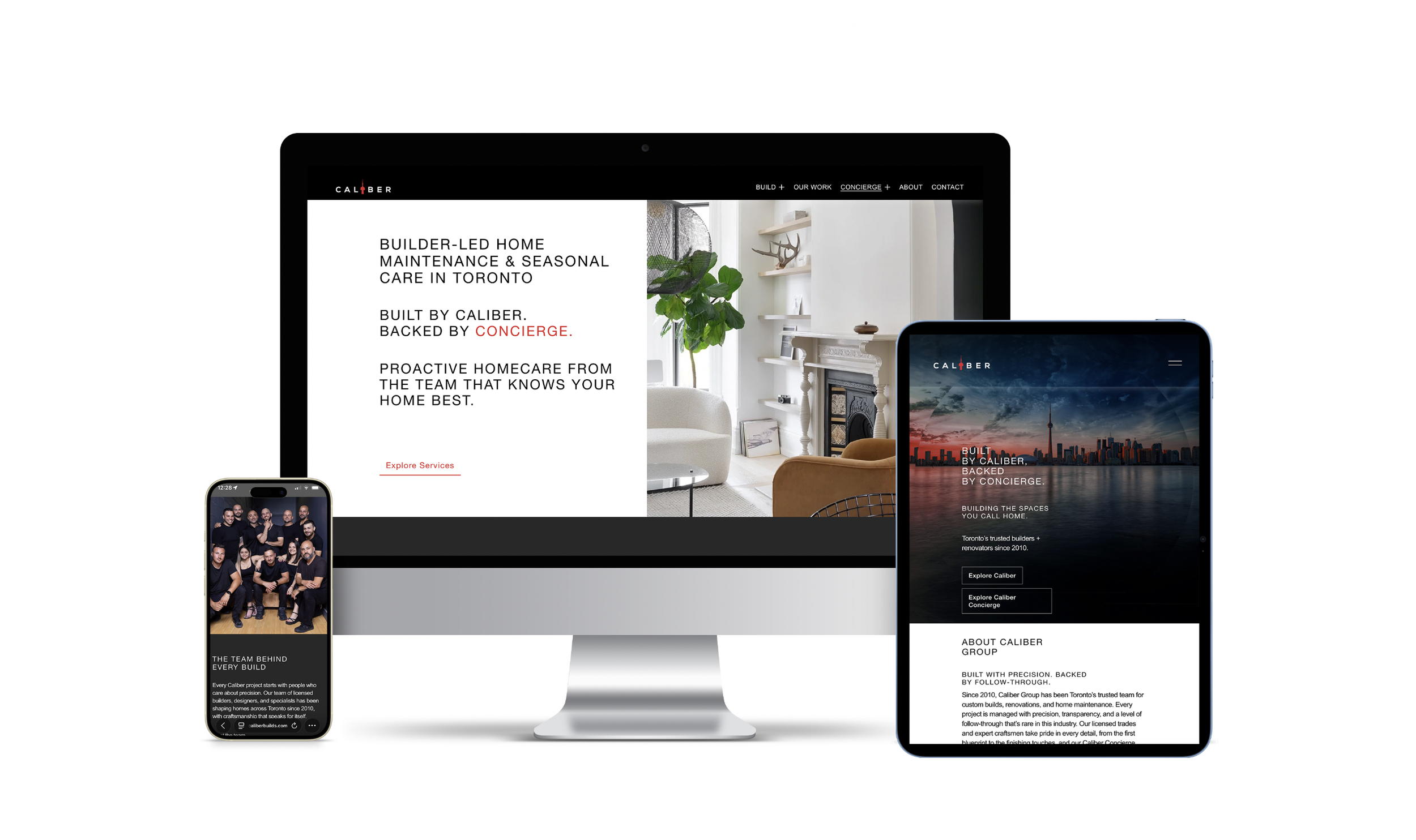 Caliber Group Ltd (Toronto, ON) New website that combines their home building, renovations and concierge services. 