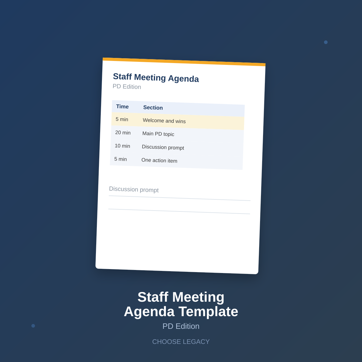 Staff Meeting Agenda