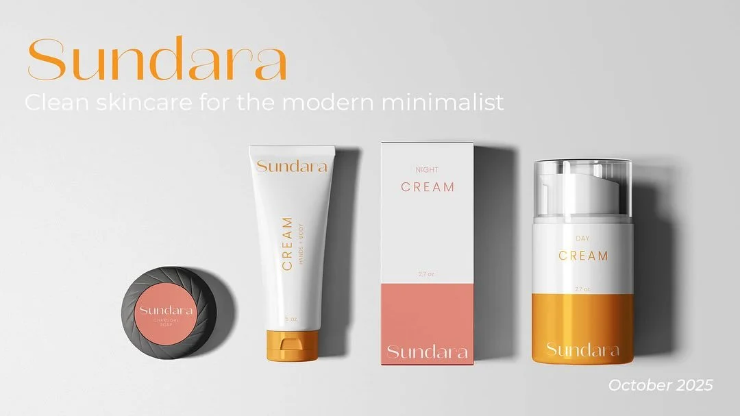 A custom curated pitch deck for a clean and minimalistic skin care line ✨