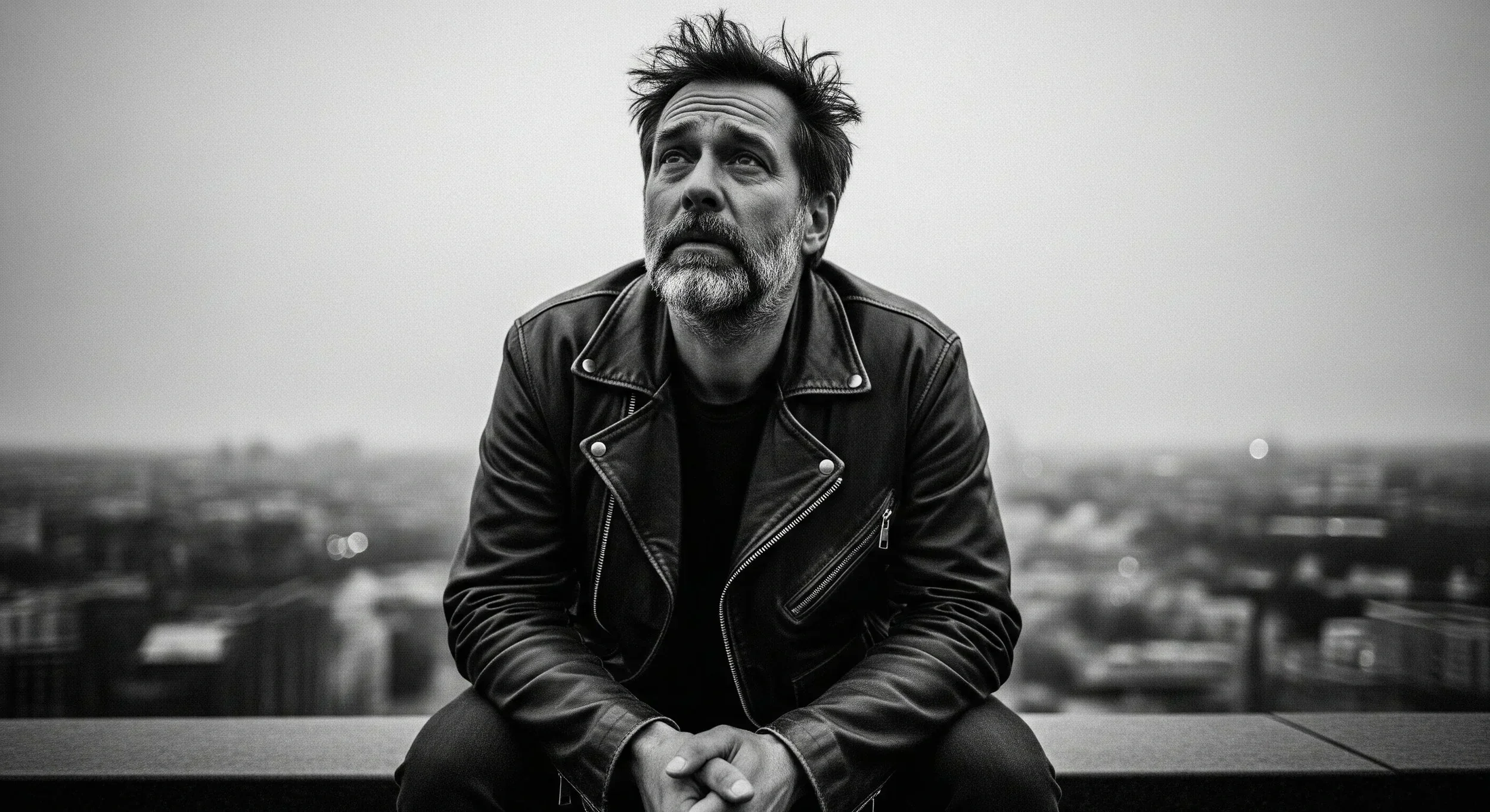 Reflective man needing restoration looking upward with hope, symbolizing transformation through Christ-centered counseling and ReDefined Mission’s support for those overcoming brokenness.