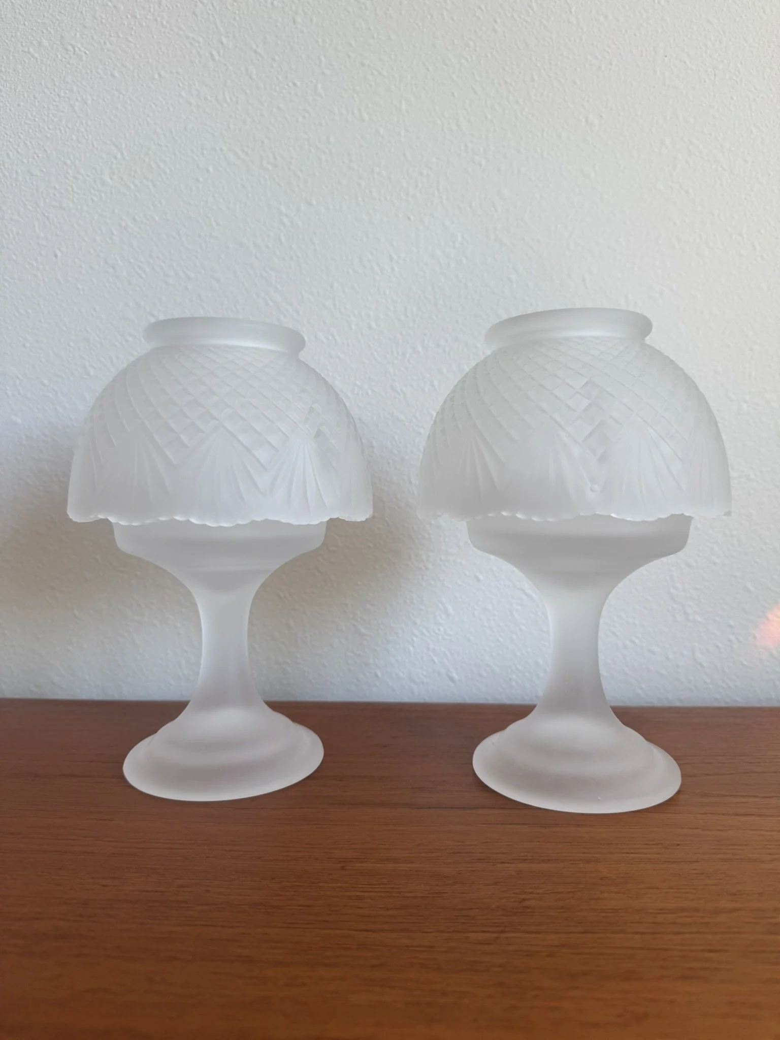 Frosted Glass Candle Holders
