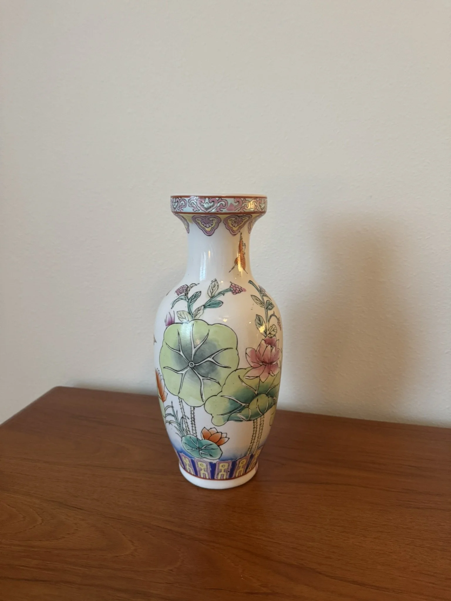 Hand-Painted Floral Vase