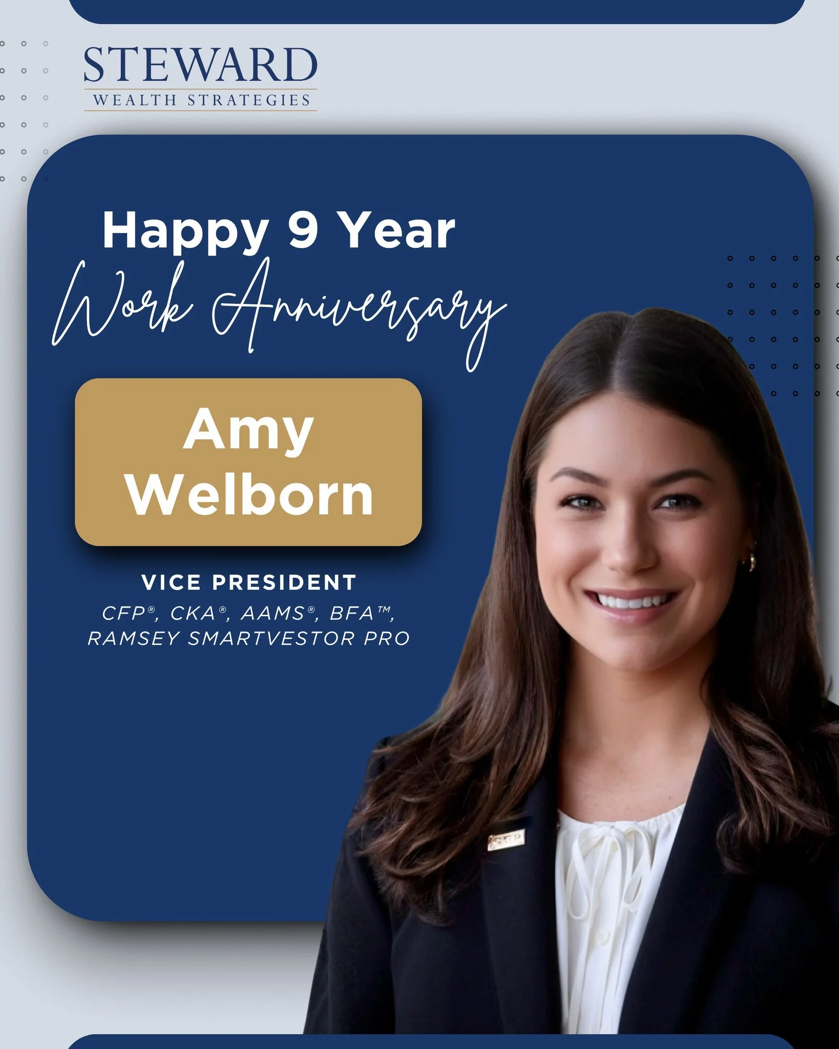 Celebrating 9 years with Amy Welborn!

So thankful for her steady leadership and the impact she&rsquo;s made on both our clients and our team over the years.