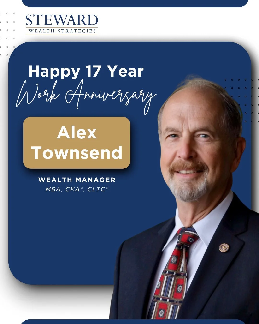 Happy 17-Year Work Anniversary, Alex! 🎉 Thank you for 17 years of dedication and commitment to our team. We are grateful for all you do!