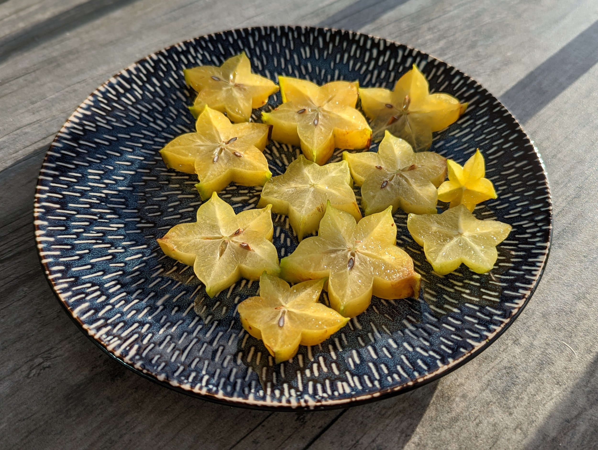 fresh cut starfruit