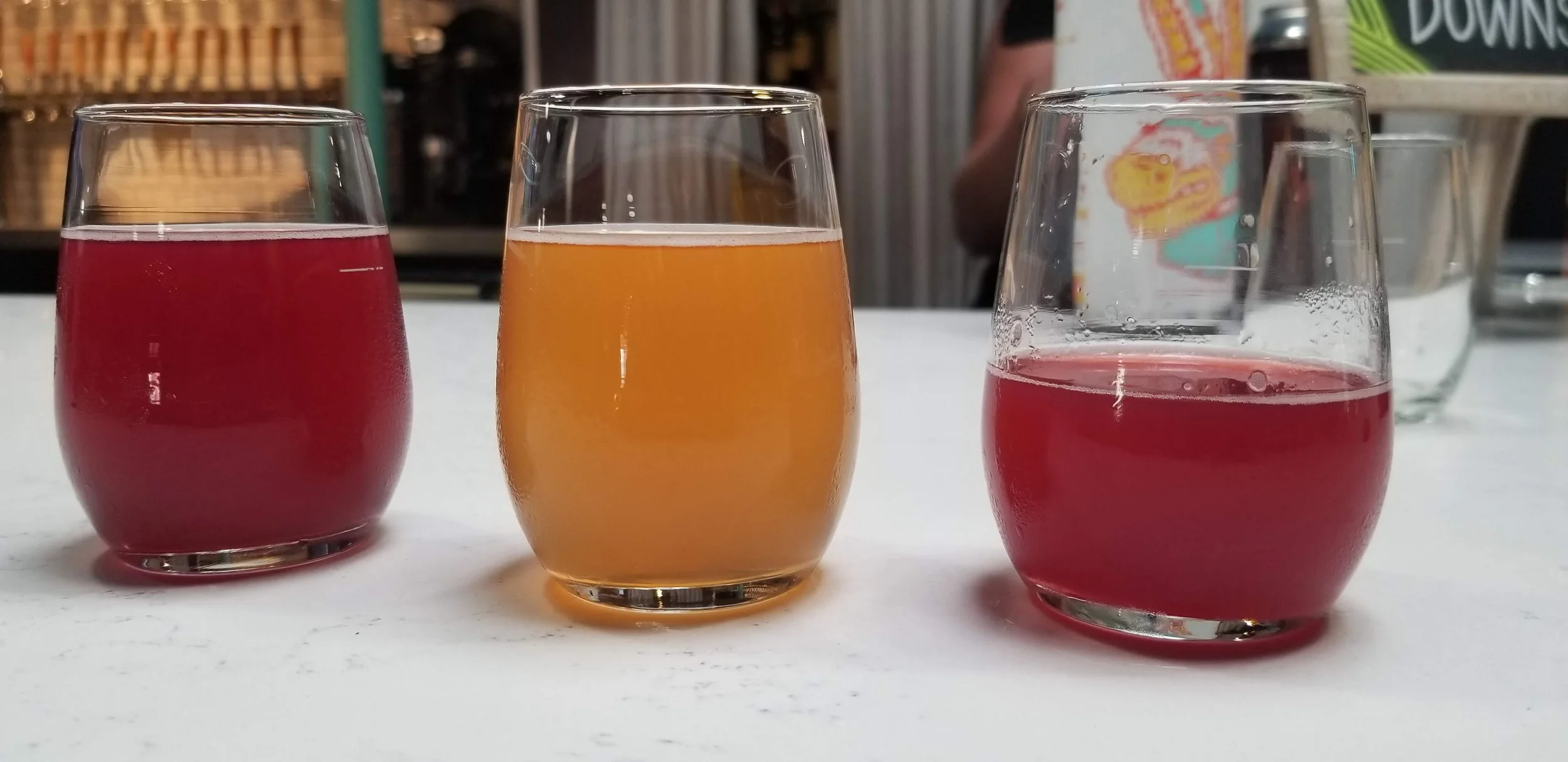 flight of sour beers