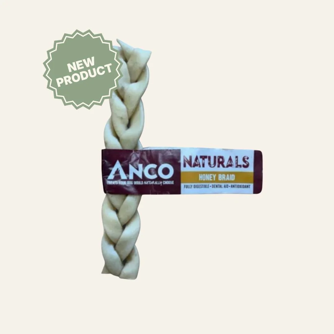 Look what we&rsquo;re now stocking for chew time! 🍯🐕

- 100% natural beef chew infused with delicious natural honey
- Clever braided design offers long-lasting mental stimulation
- Scrapes away tartar and massages gums as your dog chews
- Single-pr