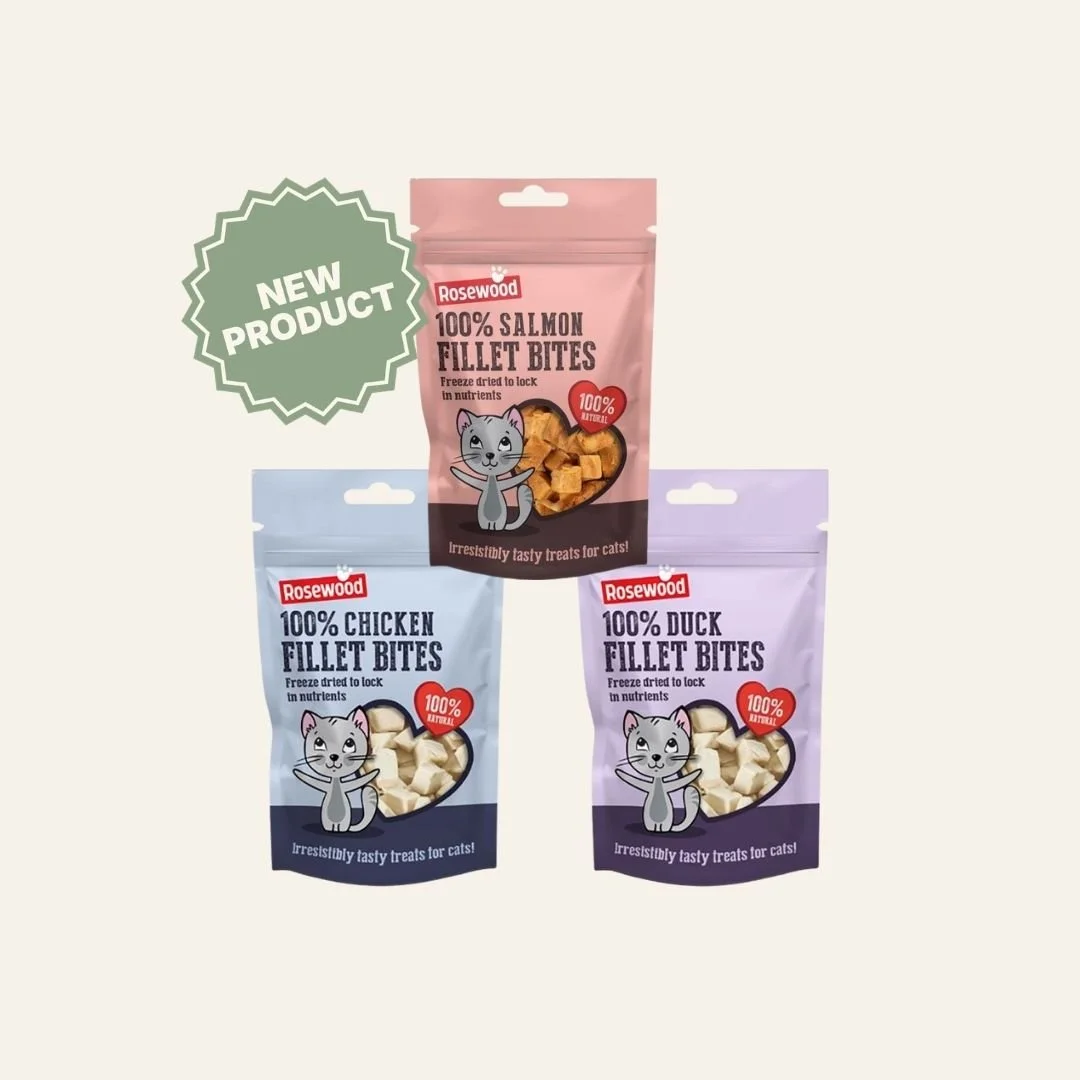 🐾 NEW: Rosewood Freeze-Dried Fillet Bites! 🐾

Treat your cat to 100% natural goodness! Freeze-dried to lock in nutrition and flavour, with zero grain or additives. 

Available in:
🐟 100% Salmon 
🦆 100% Duck 
🐔 100% Chicken 

Can&rsquo;t choose? 