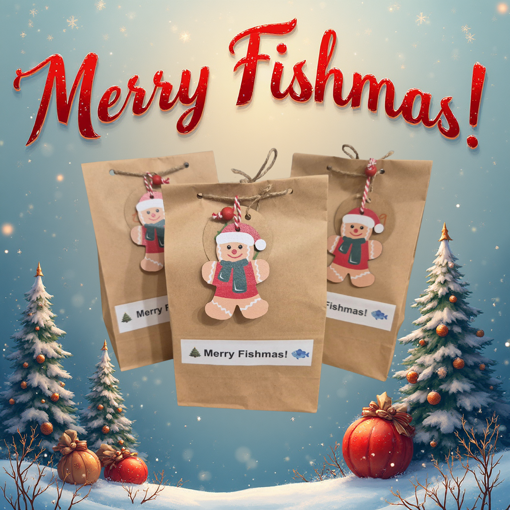 Merry Fishmas Xmas Selection Bag for Dogs