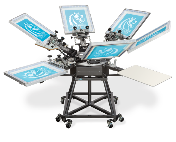 A multi-screen electronic chessboard with several small monitors displaying a chess game, mounted on a wheeled stand.