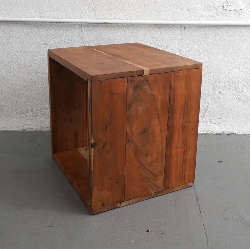 Open Cube Wood End Table, $35, H18" x W18" x D15.5", Single