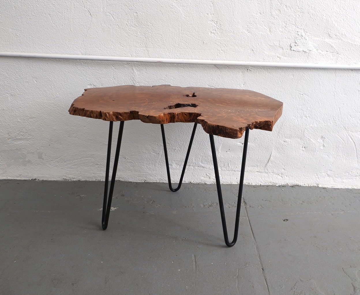 Live Edge Pin Leg Table, $40, H18" x W28" x D21", Single