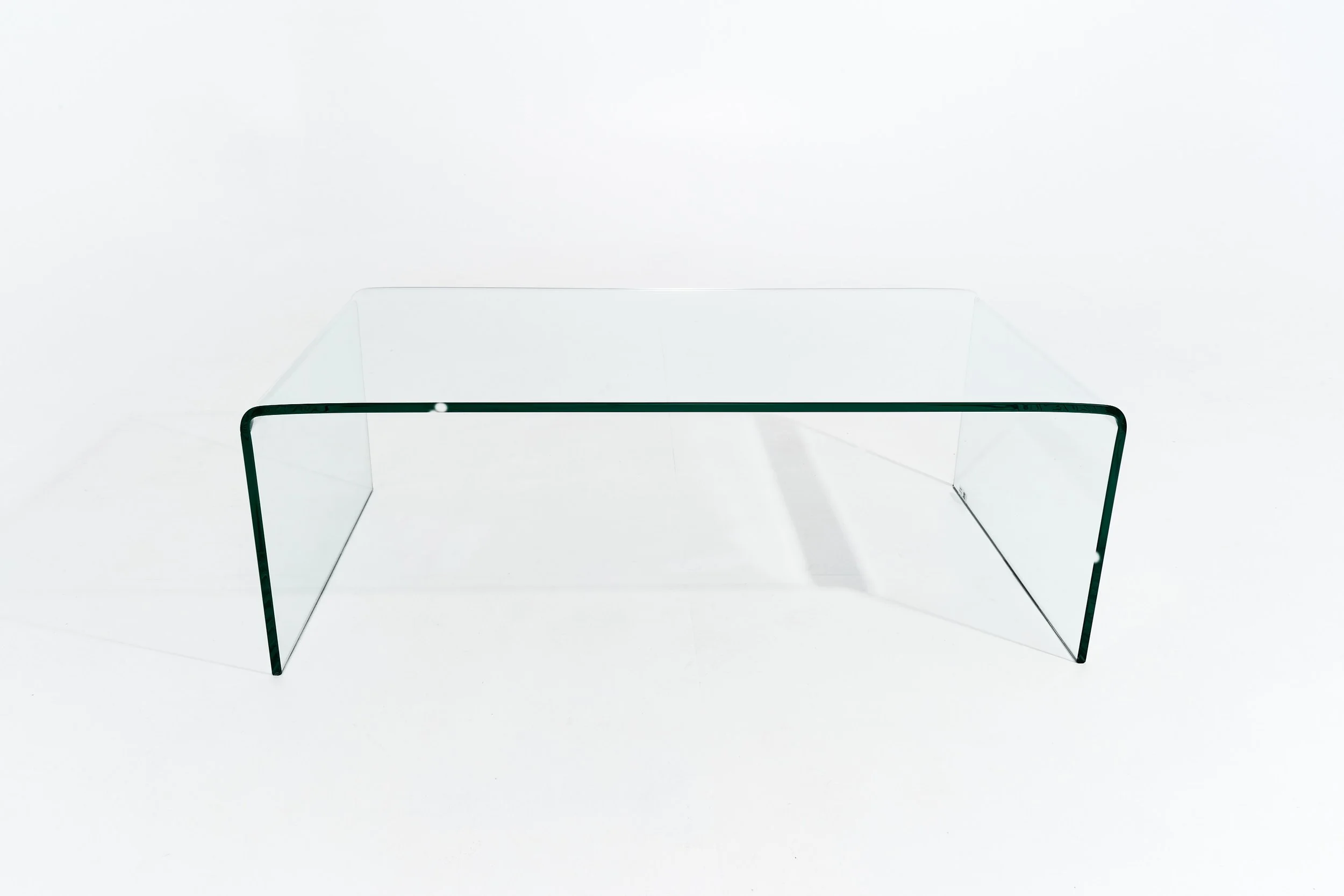 MODERN WATERFALL GLASS COFFEE TABLE, $125, H14" X W40" X D22", #5082 Single