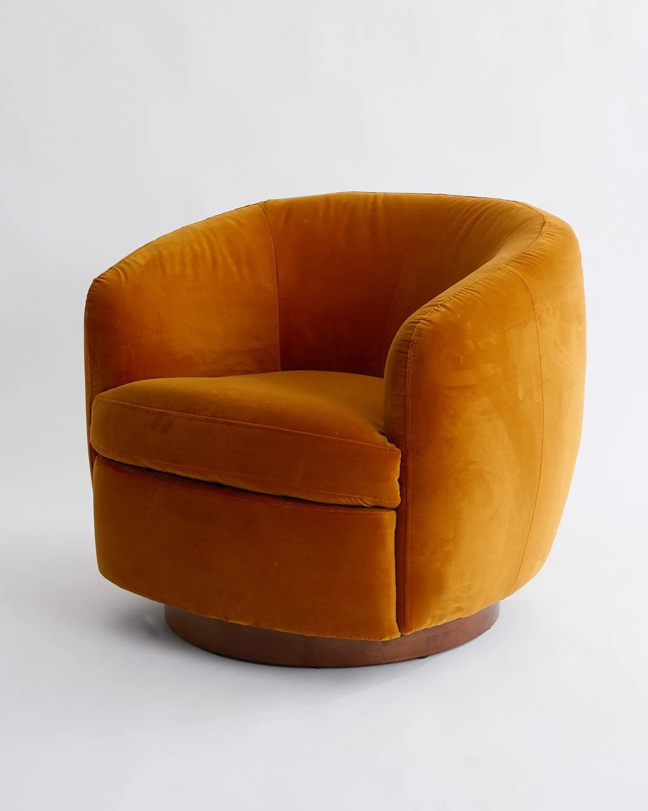 MILO ORANGE CHAIR, $250,
H29" X W32" X D29",
2 AVAILABLE