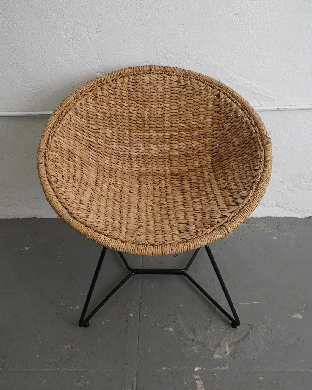 Vintage Woven Basket Chair, $150, H29" x W30" x D24"