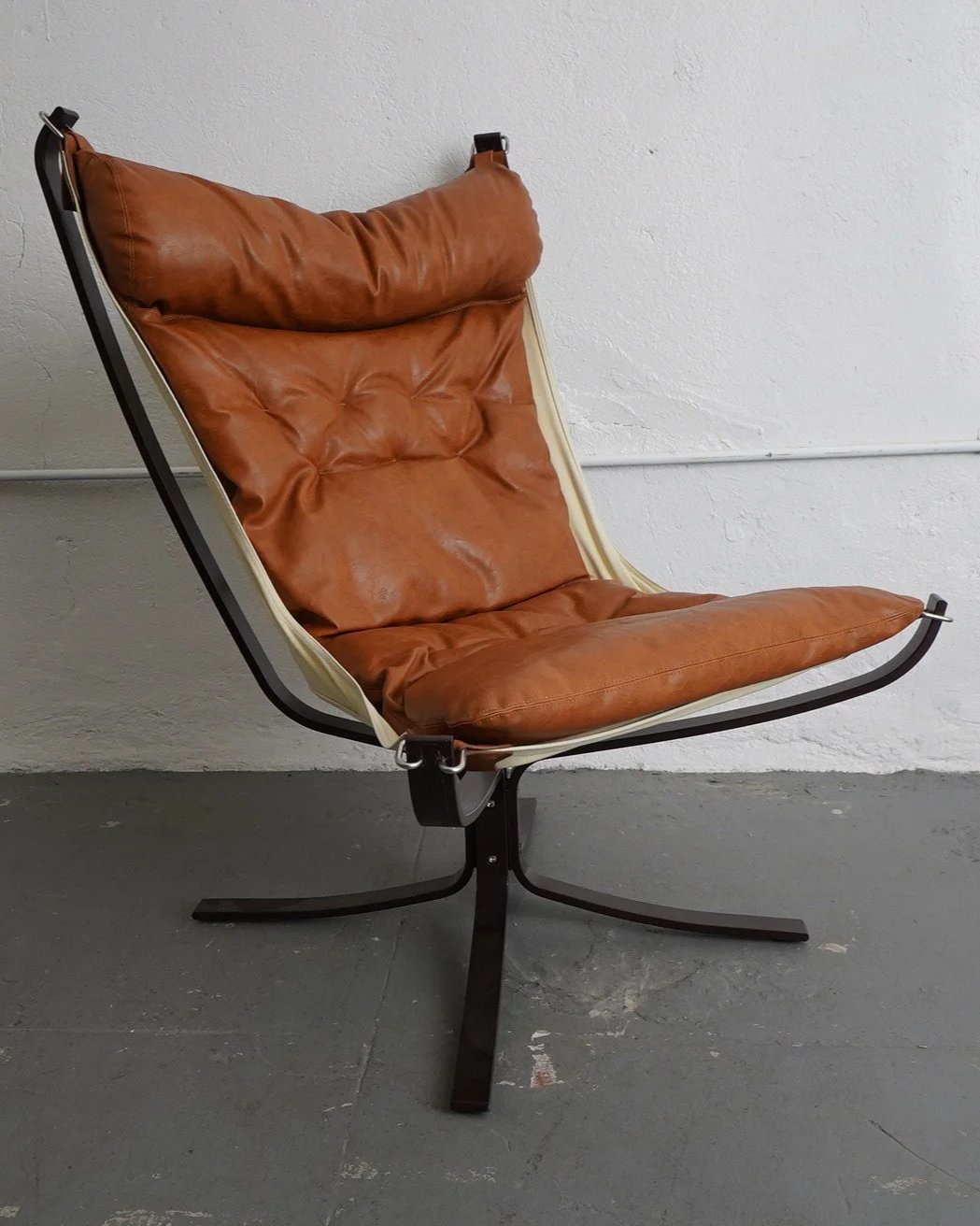 Vintage Brown Falcon Chair, $225, H41" x W32" x D32"