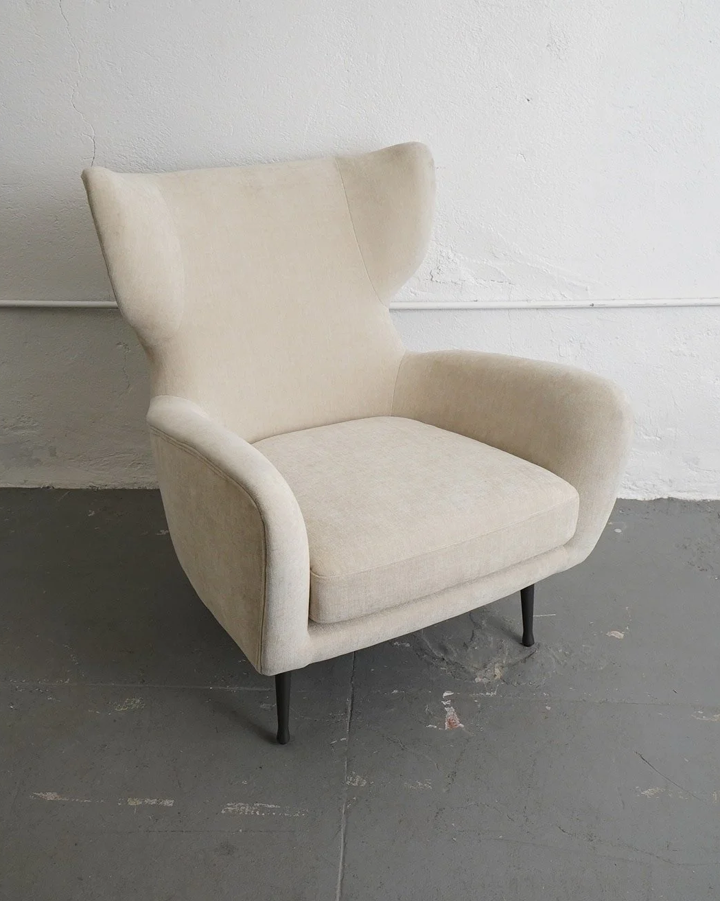 Beige Wingback Chair, $135, H37" x W31" x D30"