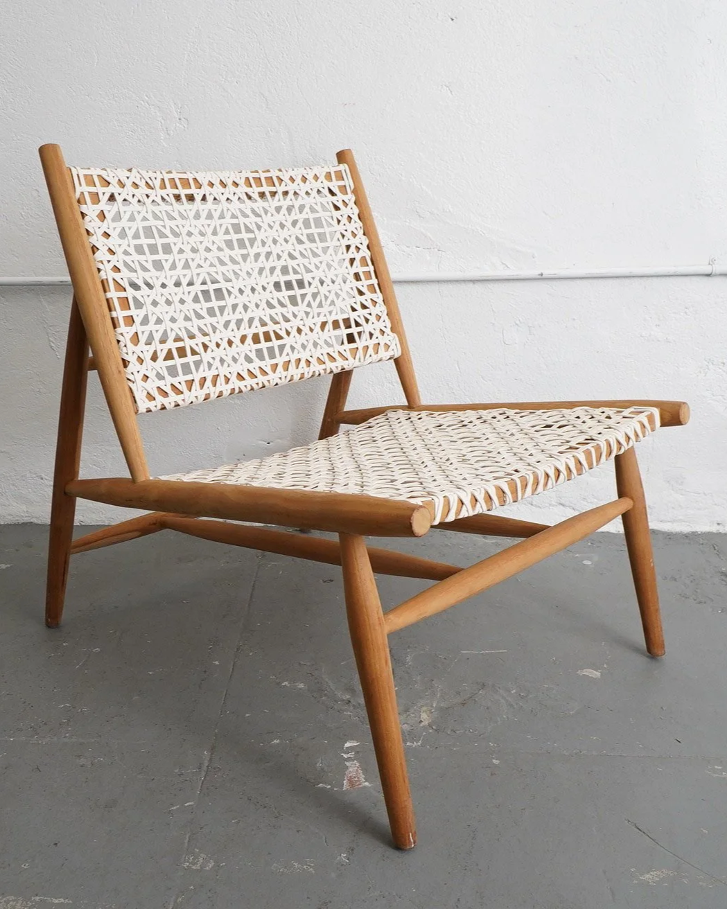 White Leather Weave Accent Chair, $75, H31 x W26" x D36"