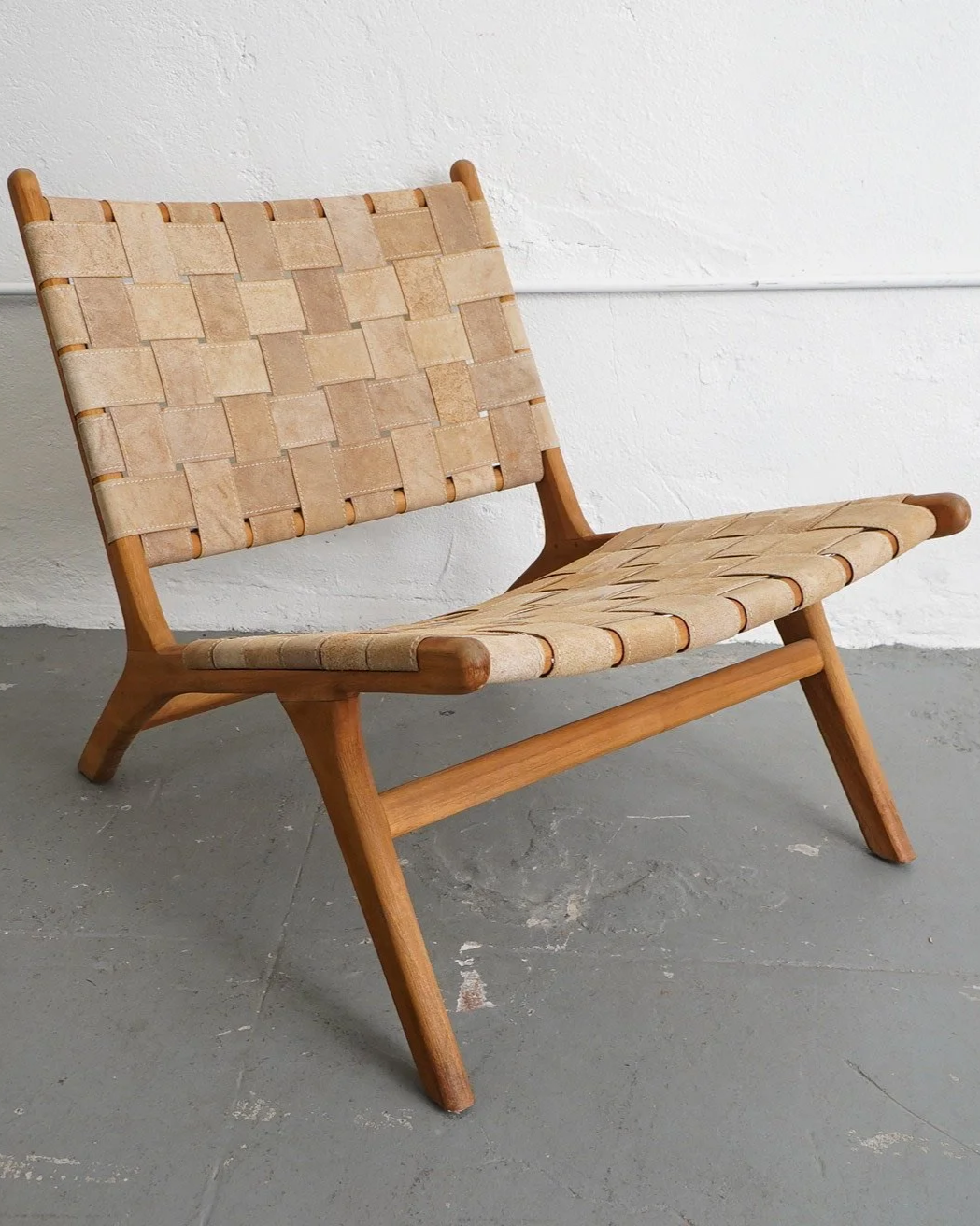 Woven Suede Lounge Chair, $75, H29" x W26" x D32"