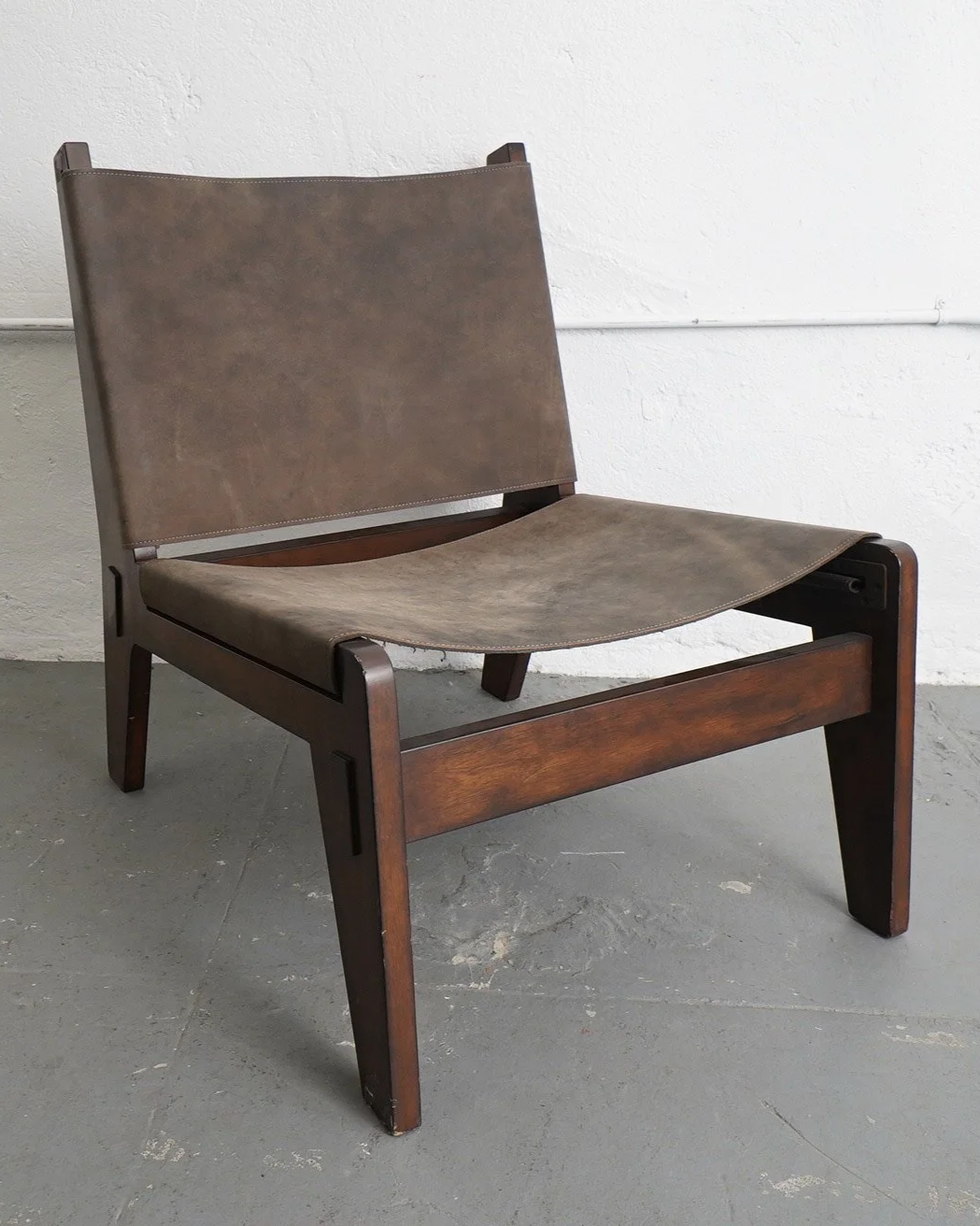 Suede Sling Chair, $120, H31" x W24" x D30"