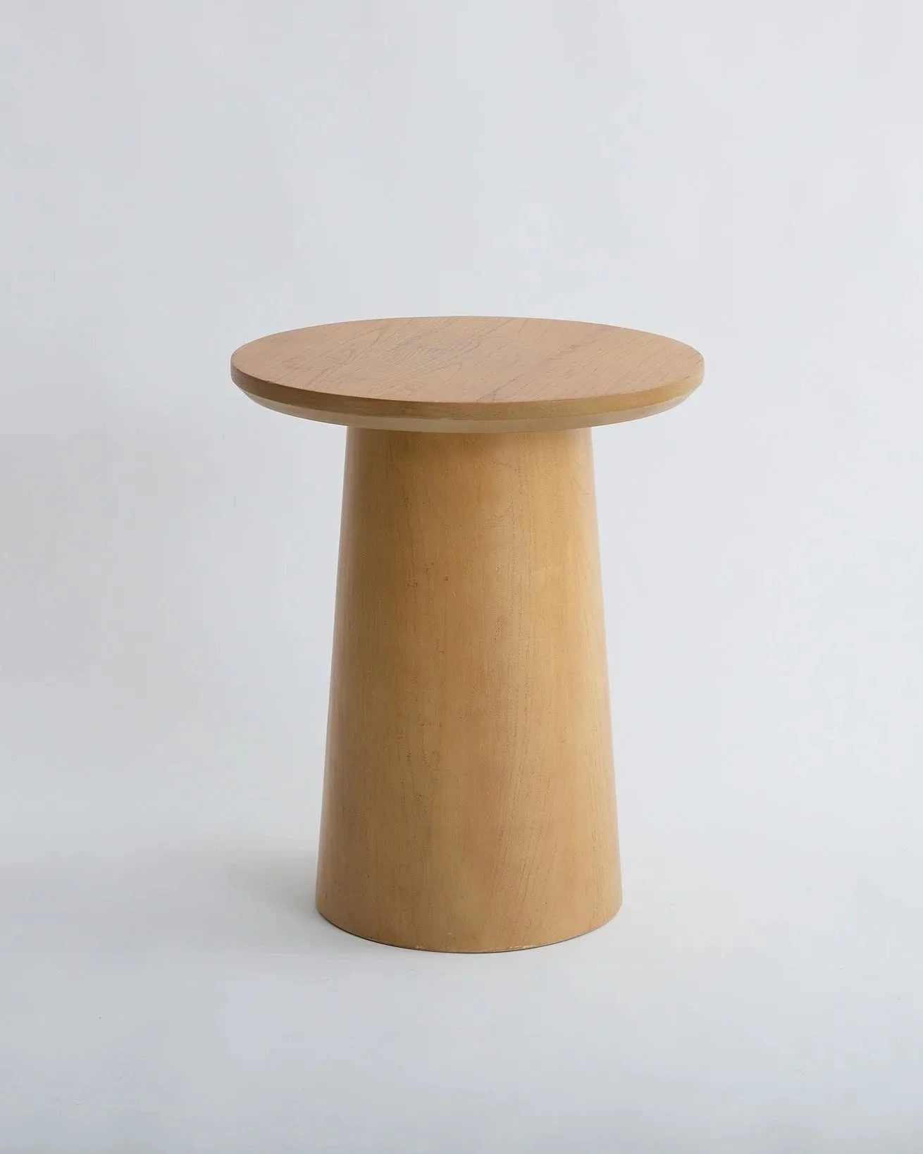 Blonde Wood Pedestal Table, $40, H22" x W18" x D18", Single
