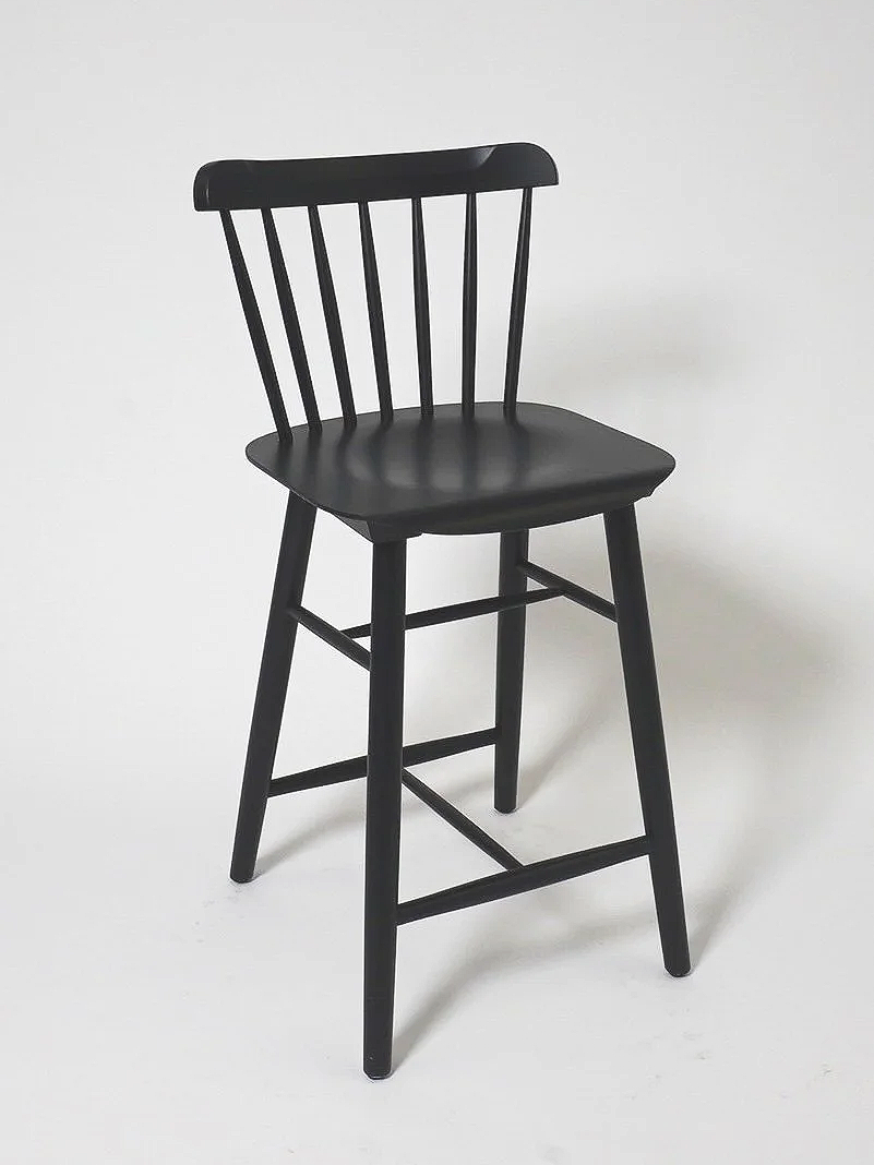Black Spindle-Back Bar Stool, $50, H30" x W: 13" x D13", 6 Total