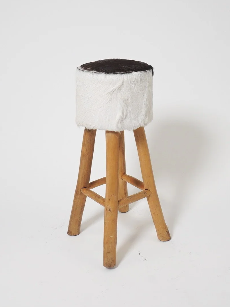 Pony Hair Bar Stool, $65, H30" x W13" x D13", 2 Total