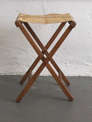 Vintage Canvas Camp Stool, $30, H17.5" x W13" x D14", 1 Total