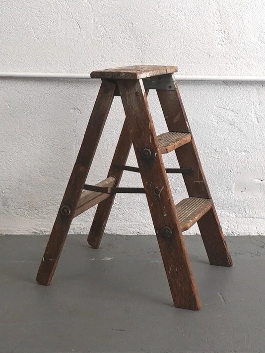 Vintage Paint Splattered Ladder, $25, H23.5" x W14" x D19", 1 Total