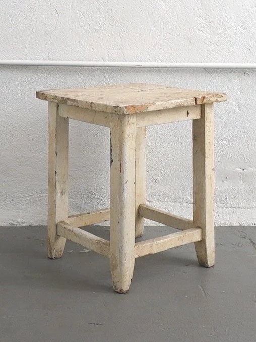 Vintage Cream Stool, $25, H19" x W16" x D16", 1 Total