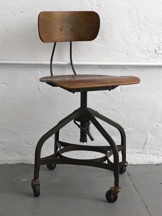 Vintage Swivel Desk Stool, $65, H31" x W16" x D20", 1 Total