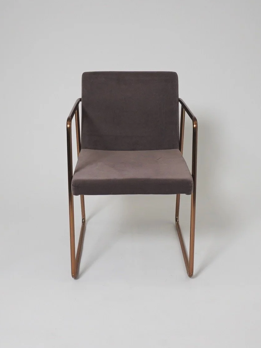 Gray & Rose Gold Upholstered Chair, $75, H31" x W20" x D22", 6 Total
