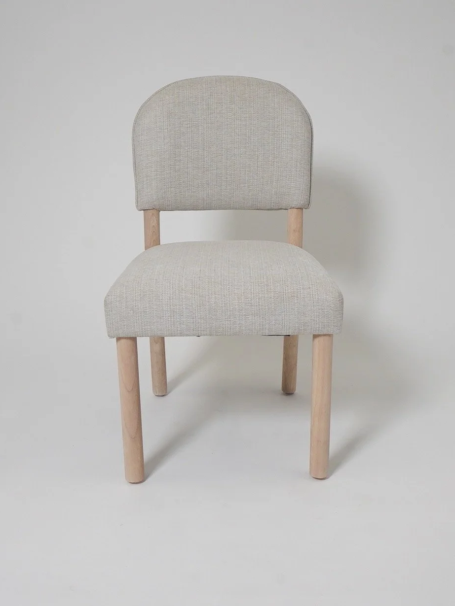 Beige Upholstered Chair, $45, H36" x W20" x D24", 6 Total