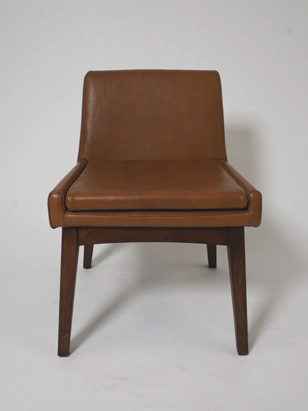 Cognac Leather Dining Chair, $65, H30" x W22" x D23", 6 Total