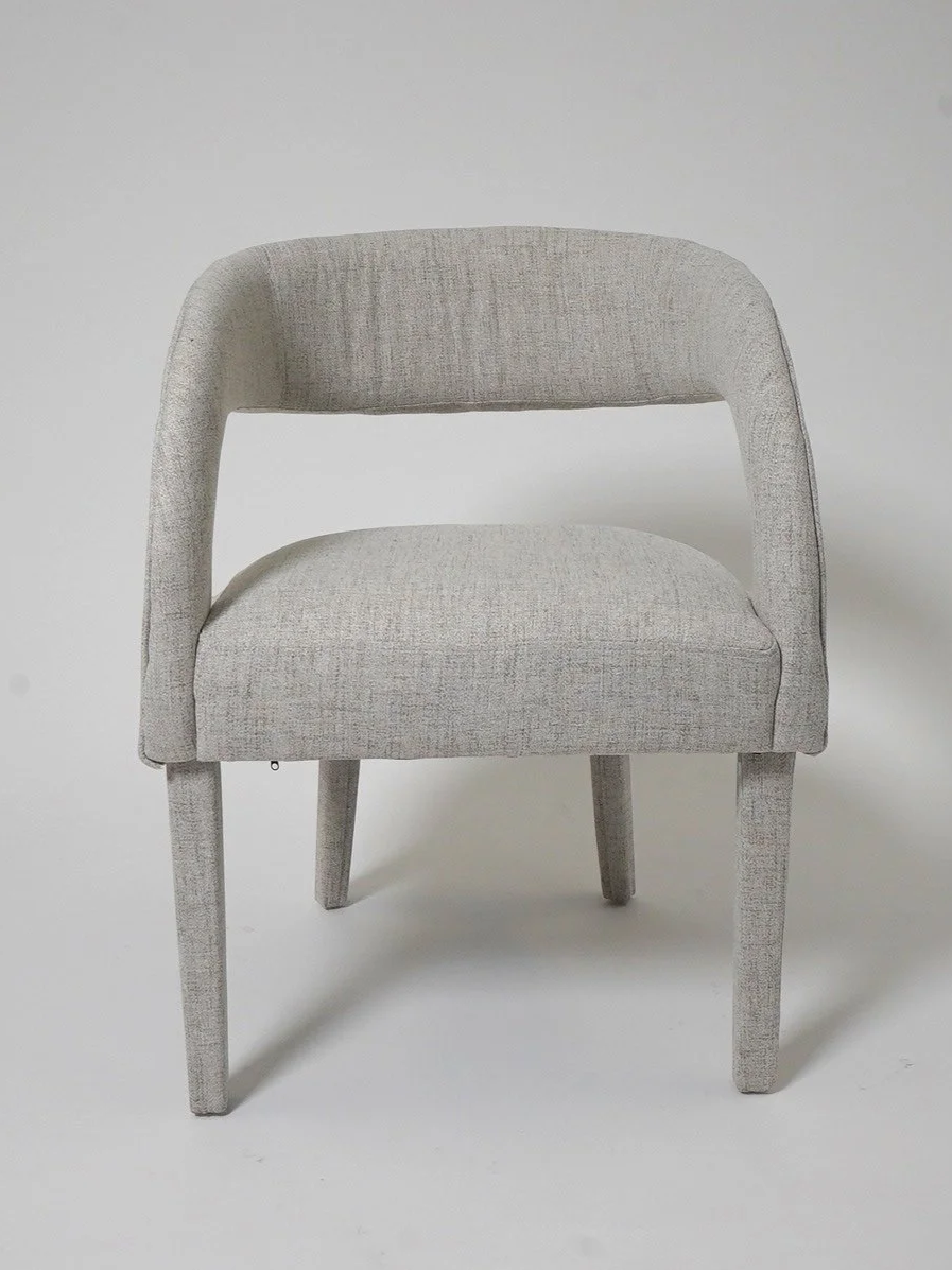 Greige Barrel Back Chair, $60, H31" x W22" x D22", 6 Total