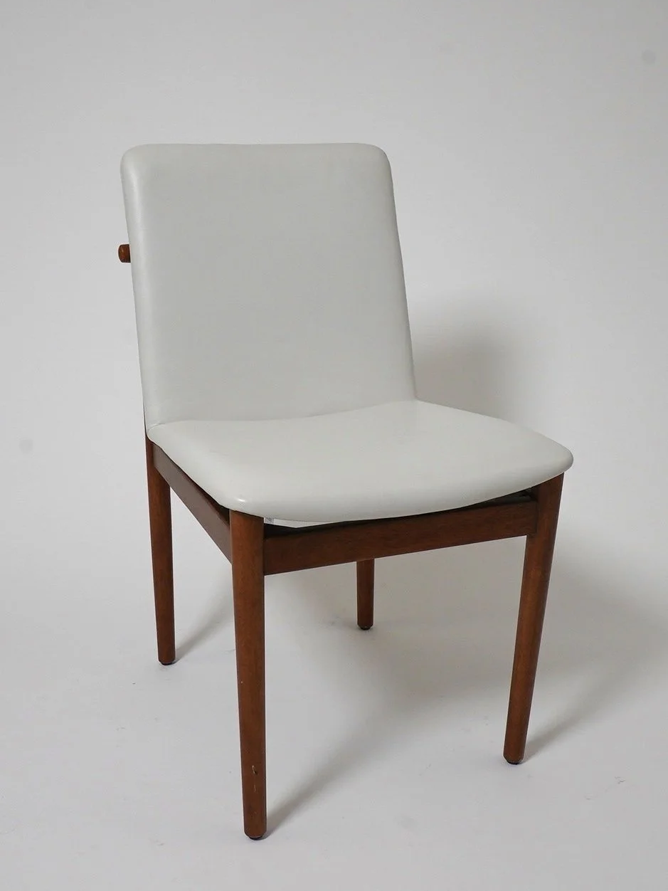 White Leather Dining Chair, $65, H33" x W19" x D22", 1 Total