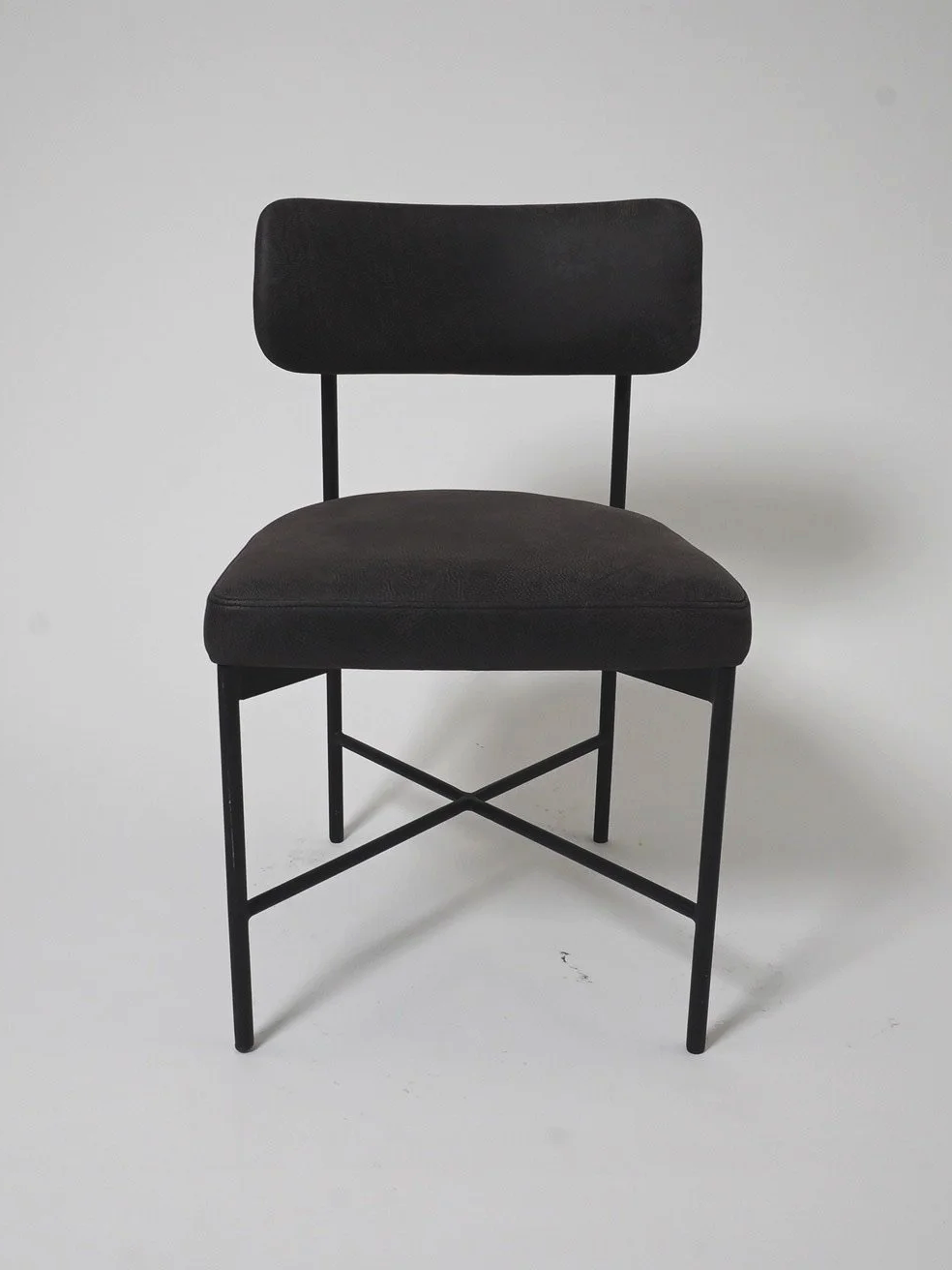 Black Leather Chair, $95, H32 x W18" x D18", 1 Total