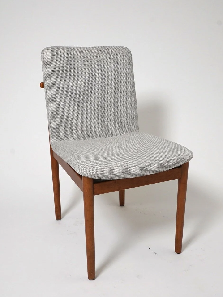 Light Grey & Teak Chair, $60, H33" x W19" x D22", 1 Total