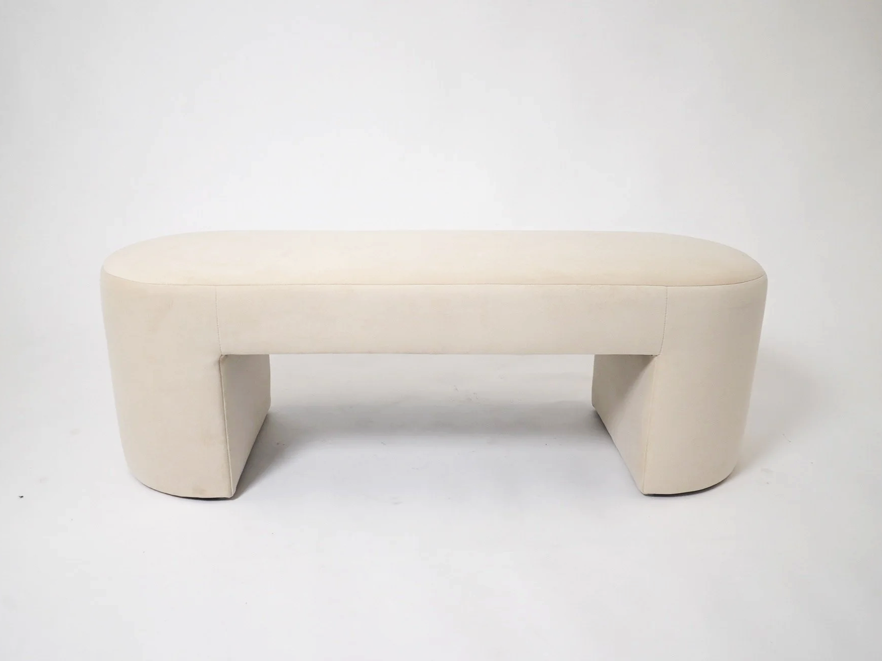 Cream Velvet Bench, $75, H18" x W51" x D17", 1 Total