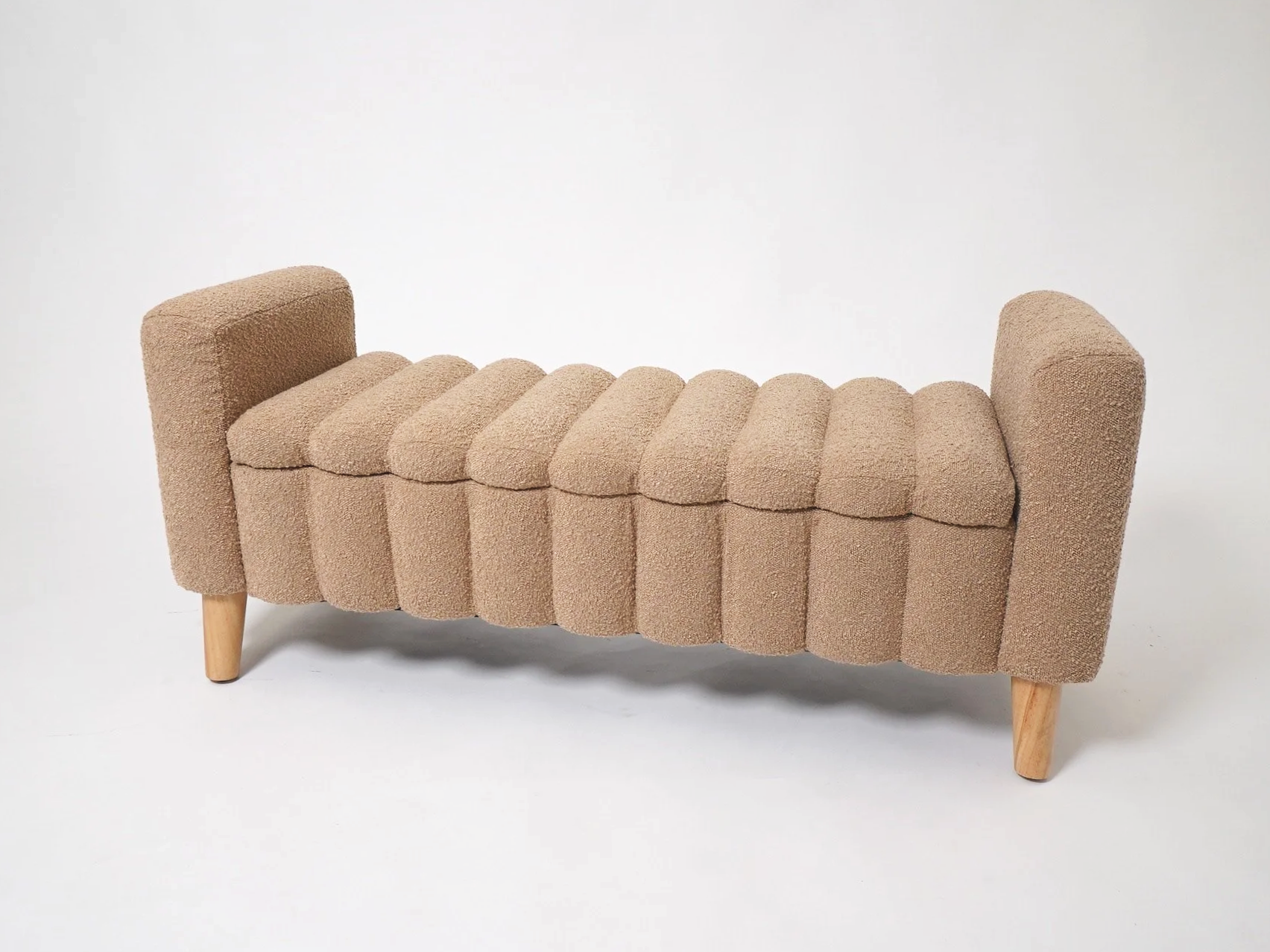 Taupe Upholstered Channel Bench, $85, H23" x W51" x D18", 1 Total