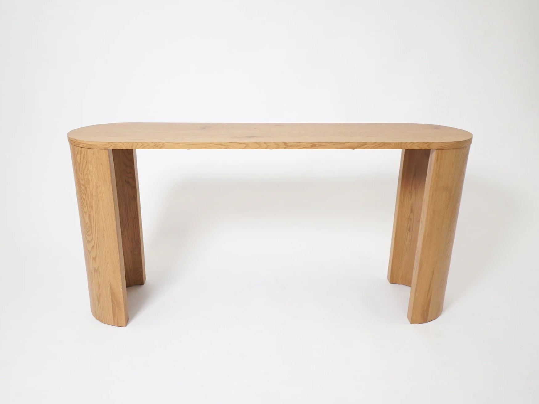 Curved Wood Console Table, $75, H30" x W60" x D15", 1 Total