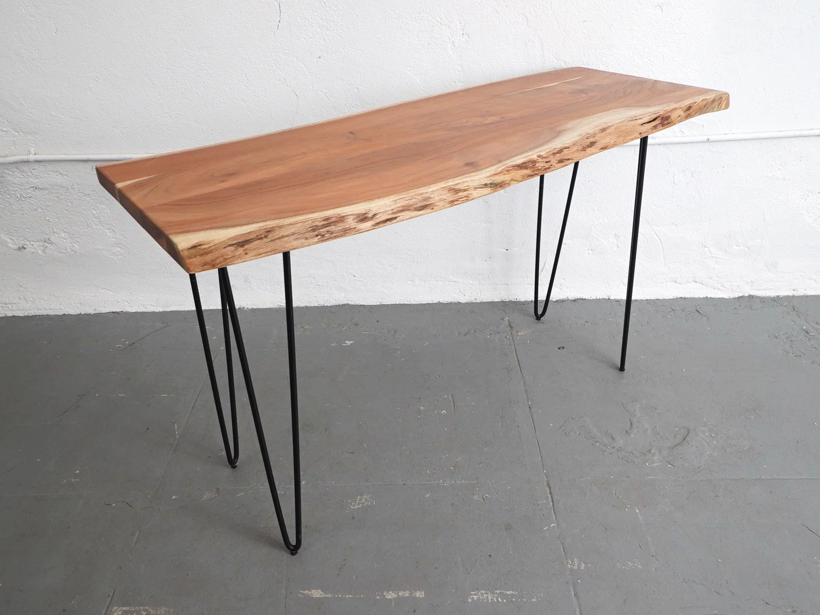 Live-Edge Pin Leg Console Table, $175, H32" x W50" x D19", 1 Total